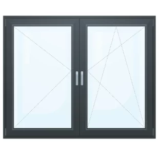 TWS 72 Двустворчатое окно поворотно-откидное со штульпом